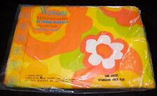 Vintage Wamsutta Groovy Orange Yellow Flowers Sheets Twin Standard Flat NEW #97 picture