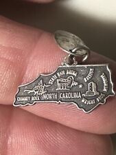  Vtg North Carolina State Shape Tourist Travel Silver Tone Lapel Pin Hat Pin picture