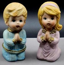 Vintage Home Interiors Homco Figurine Pair Praying Boy And Girl picture