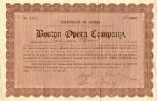 Boston Opera Co. - Stock Certificate - General Stocks picture