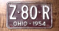 1954 VINTAGE AUTO LICENSE PLATE CAR TAG OHIO RUSTIC MAN CAVE DECOR Z5086 picture