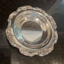 towle old master silver Plate Rose Trim Serving/ Trinket Dish Maximalist Trad picture