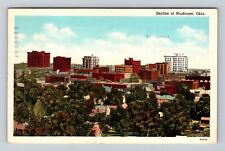 Muskogee OK-Oklahoma, Aerial Of Skyline Of City, Antique Vintage c1938 Postcard picture
