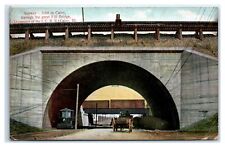 1909 Cairo, IL Postcard- SUBWAY INLET FILL BRIDGE ICRR Railroad Horse Buggy picture