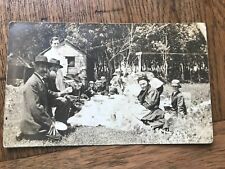 Group of People on Picnic RPPC Postcard picture