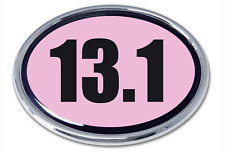 13.1 half marathon pink oval chrome auto emblem decal usa made picture