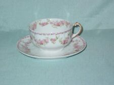 Vintage GDA Haviland Limoges Pink Flower Cup & Saucer Made In France picture
