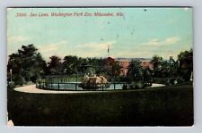 Milwaukee WI-Wisconsin, Washington Park Zoo Lion Exhibit, Vintage Postcard picture