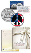 PEACE SIGN SYMBOL Patriotic Keepsake Gift JFK Kennedy Half Dollar US Coin picture