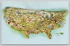 New York City NY, Freedomland USA Topographical Map, Vintage Postcard picture