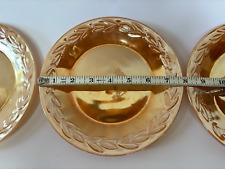 3 Vintage Fire King Oven Ware Peach Luster Bowls - 7.75