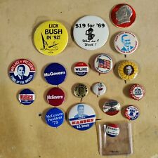 Lot of 17 Mixed VINTAGE POLITICAL BUTTONS RARE COLLECTIBLE Goldwater Coolidge + picture