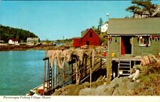 Maine Postcard Fishing Village Unposted No Writing Bromley  picture