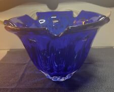 RARE Mikasa Cobalt( Sapphire) Blue Glass Center Piece Bowl  Czech Republic’s picture