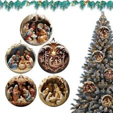 5pcs Nativity Keepsake Religious Ornament Creative Jesus Family Scene Christmas picture