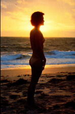 Postcard Nude Sunbather on Beach Sunset pinup  Unused picture