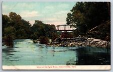 Independence Kansas~Verdigris River Bridge~Campsite~1909 Postcard picture