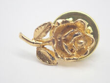 Rose Flower Gold Tone Vintage Lapel Pin picture