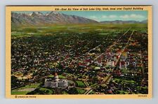 Salt Lake City UT-Utah, Aerial View of Salt Lake City, Antique Vintage Postcard picture