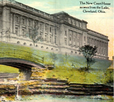 Vintage 1911 Postcard Cleveland Ohio Court House Bridge Water Landscape-OH372 picture