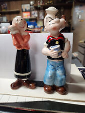 Vandor Imports Popeye And Olive Oyl Salt and Papper Shakers Japan Vintage picture
