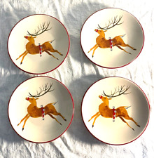 New Longaberger Reindeer Appetizer Plate Set 4 Christmas 2011  picture