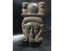 HEAD of HATHOR Goddess of Love - made of schist stone with the symbol of Amun picture