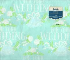 Vintage Wedding Gift Wrap, Hallmark Wrapping Paper Seafoam Green Aqua Blue Roses picture