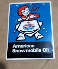 1960-70s Era Amoco American Gas & Motor Oil Company Snowmobile sticker picture