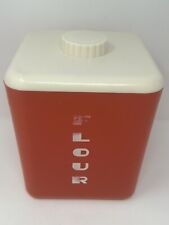 Vintage Red Lustro-Ware Rona Plastic Corp FLOUR  Canister, part of Set picture