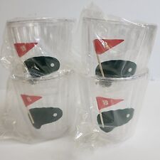 Set Of 4 Double Wall Tumblers Clear 19th Hole Golf Plastic Cup Thermal 4” NEW picture