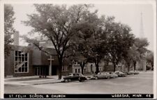 St. Felix School & Church, WABASHA, Minnesota Real Photo Postcard picture