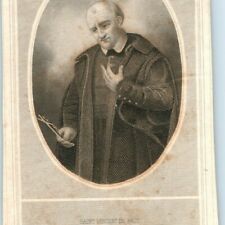 c1860s-80s Saint Vincent de Paul Engraving Paper Trade Card Jesus Charity C23 picture