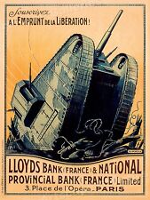 WW1 Tank Poster - Lloyds Bank French Liberation - 18x24 picture