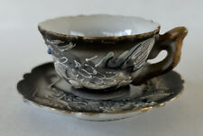 Dragonware Miniature Teacup & Saucer Moriage Dragon Hand Painted Nippon Japan picture