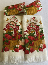 4~Vintage 1980 Strawberry Shortcake Fringed Dish Towels, Wash Clothes Sets picture