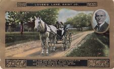 Vintage Postcard St. Joseph Missouri Lovers Lane Couple Horse Drawn Buggy 1909 picture