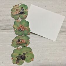 Old Print Factory Victorian Shamrock Antique Paper Greeting Card With Envelope picture