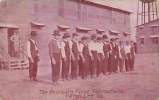 WW1 Army Recruits Camp Fort Lee Virginia First Formation 80th Division Postcard picture