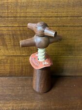Vintage French Double Wood Twist Wooden Corkscrew Wine Bottle Opener Mint Cond. picture