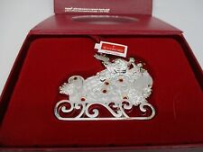 WATERFORD SILVERPLATE SANTA & SLEIGH ORNAMENT - 2011 - 155534   - 21B picture