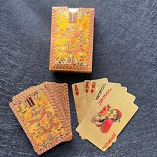 2 Decks Playing Cards,Premium Plastic Waterproof Gold Dragon Playing Poker Cards picture