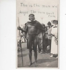 Native American with spear  1920  RPPC picture