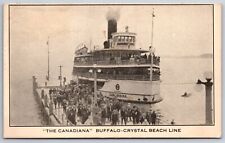 Buffalo Crystal Beach Line NY~Canadiana Excursion Steamer~Boat Landing~1925 B&W picture