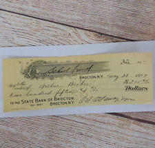 Antique Cancelled Check 1927 State Bank of Brocton School Fund Arthur Becker #15 picture