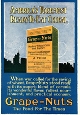 1918 GRAPE NUTS CEREAL PRINT AD, BREAKFAST FOOD,  VINTAGE PRINT AD picture