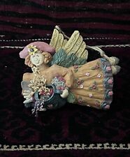 Wood Wall Hanging Flying Angel with Watering Can and Garden Tools, COLORFUL picture