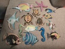 Vintage Tropical Fish Figures Wall Hanging Decor Lot picture