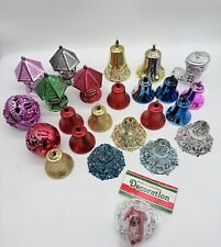 Lot of 24 Vintage Plastic Christmas Ornaments Filigree & Solid Bells Balls Boot picture