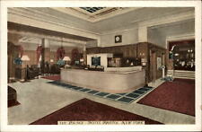 Lounge Lobby desk Hotel Bristol ~ New York City NY ~ 1920s vintage postcard picture